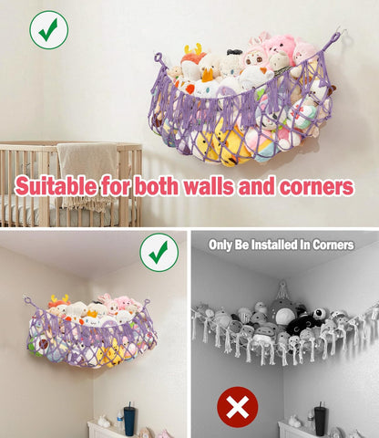 Stuffed Animal Hammock - Extra Large 56'' Long (Cream White)