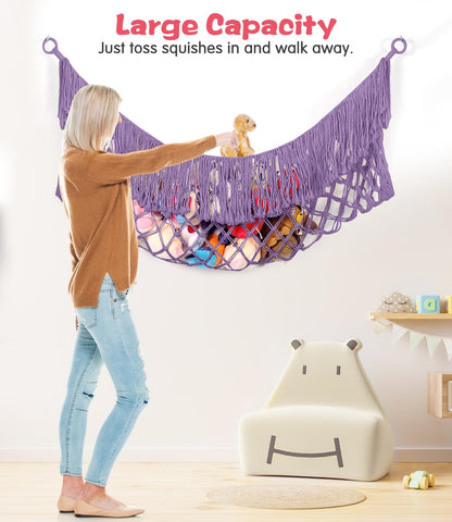 Stuffed Animal Hammock - Extra Large 56'' Long (Cream White)