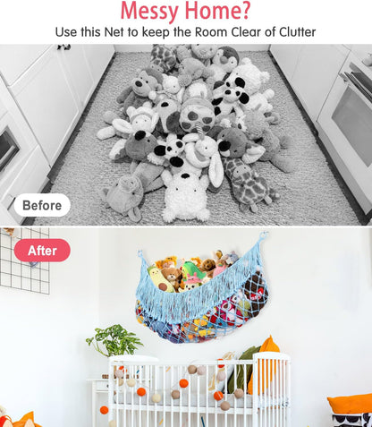 Stuffed Animal Hammock - Extra Large 56'' Long (Cream White)