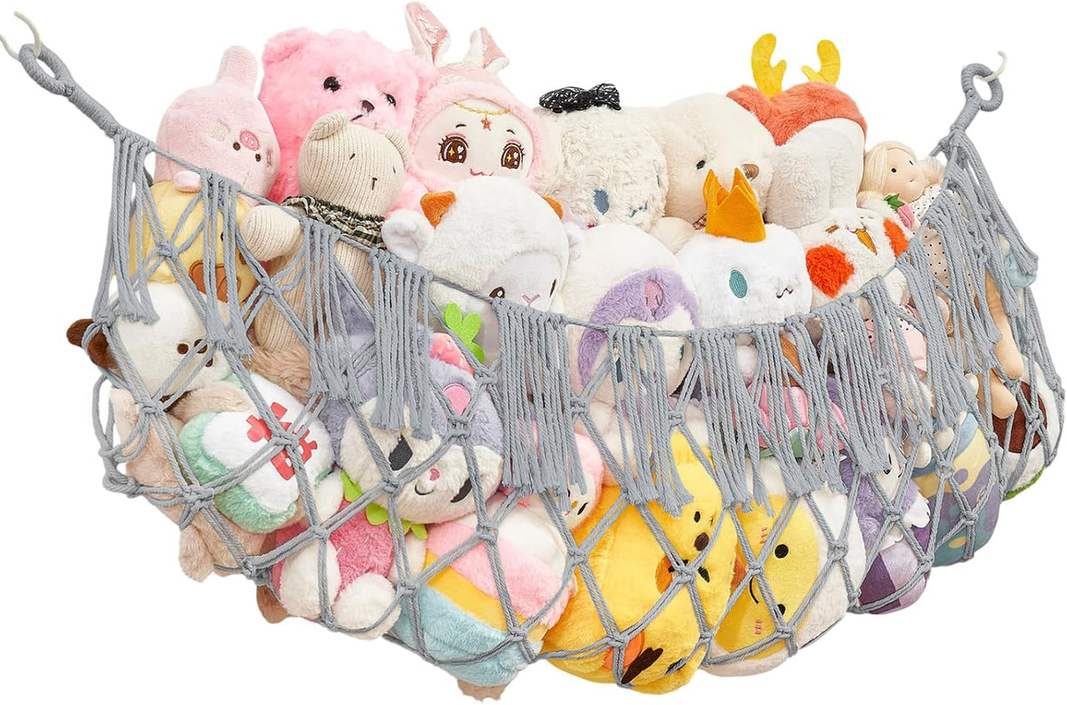 Stuffed Animal Hammock - Extra Large 56'' Long (Cream White)