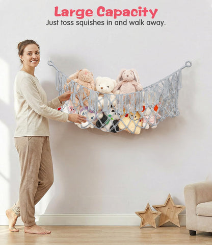 Stuffed Animal Hammock - Extra Large 56'' Long (Cream White)