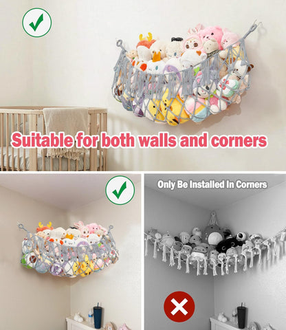 Stuffed Animal Hammock - Extra Large 56'' Long (Cream White)