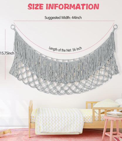 Stuffed Animal Hammock - Extra Large 56'' Long (Cream White)
