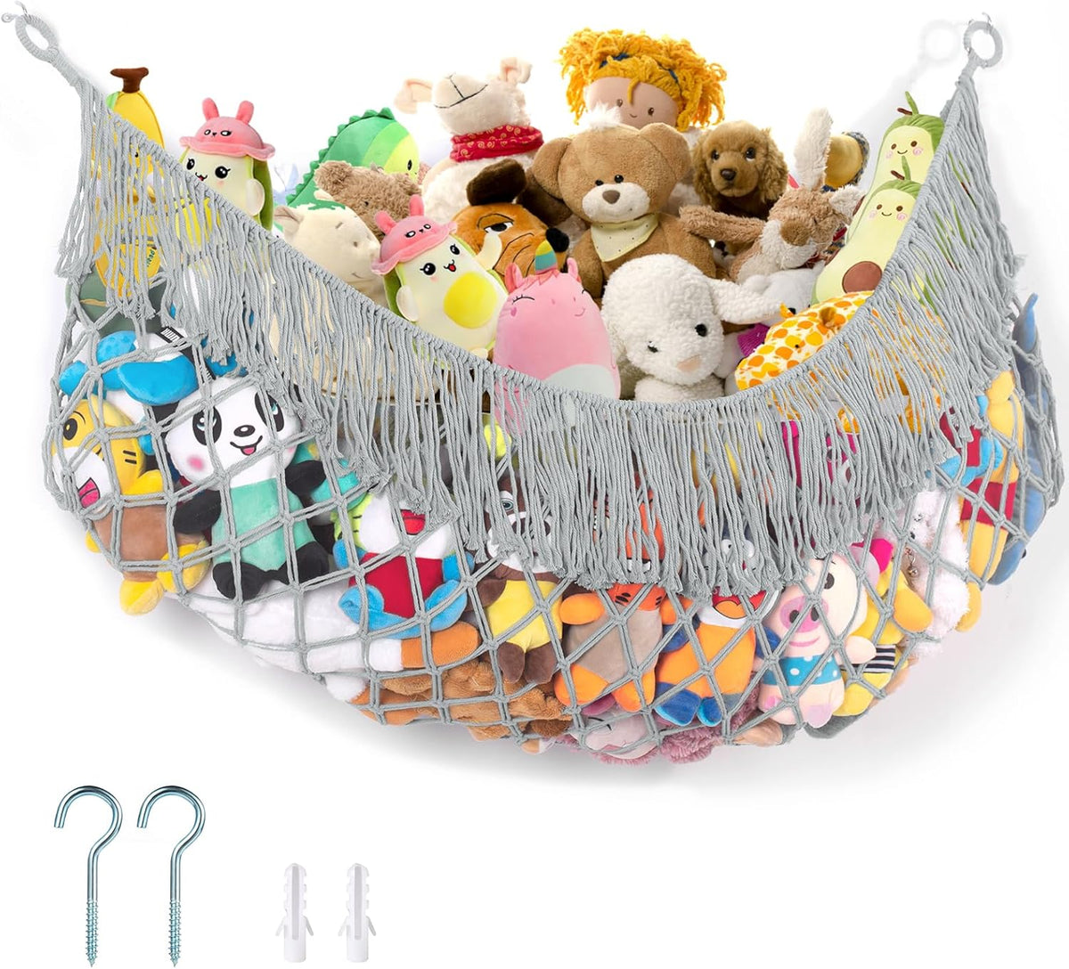 Stuffed Animal Hammock - Extra Large 56'' Long (Cream White)