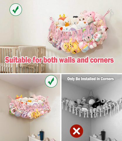 Stuffed Animal Hammock - Extra Large 56'' Long (Cream White)