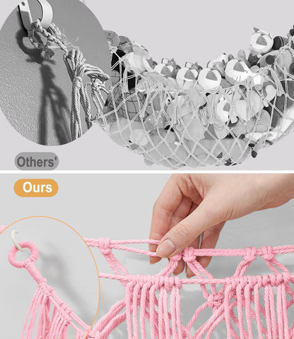 Stuffed Animal Hammock - Extra Large 56'' Long (Cream White)