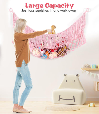 Stuffed Animal Hammock - Extra Large 56'' Long (Cream White)