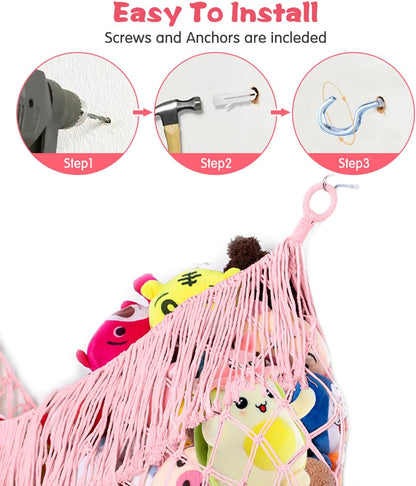 Stuffed Animal Hammock - Extra Large 56'' Long (Cream White)