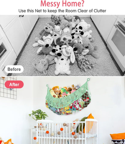 Stuffed Animal Hammock - Extra Large 56'' Long (Cream White)