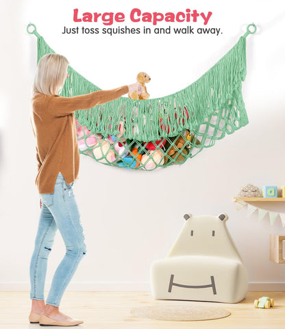 Stuffed Animal Hammock - Extra Large 56'' Long (Cream White)