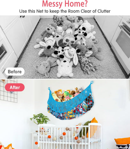 Stuffed Animal Hammock - Extra Large 56'' Long (Cream White)