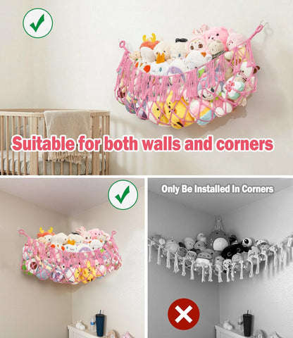 Stuffed Animal Hammock - Extra Large 56'' Long (Cream White)