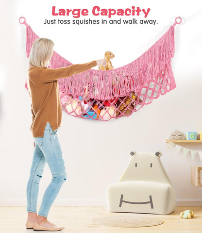 Stuffed Animal Hammock - Extra Large 56'' Long (Cream White)