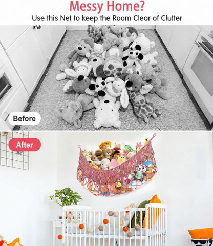 Stuffed Animal Hammock - Extra Large 56'' Long (Cream White)