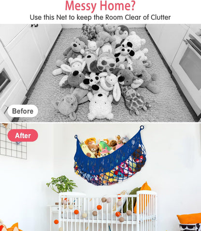 Stuffed Animal Hammock - Extra Large 56'' Long (Cream White)