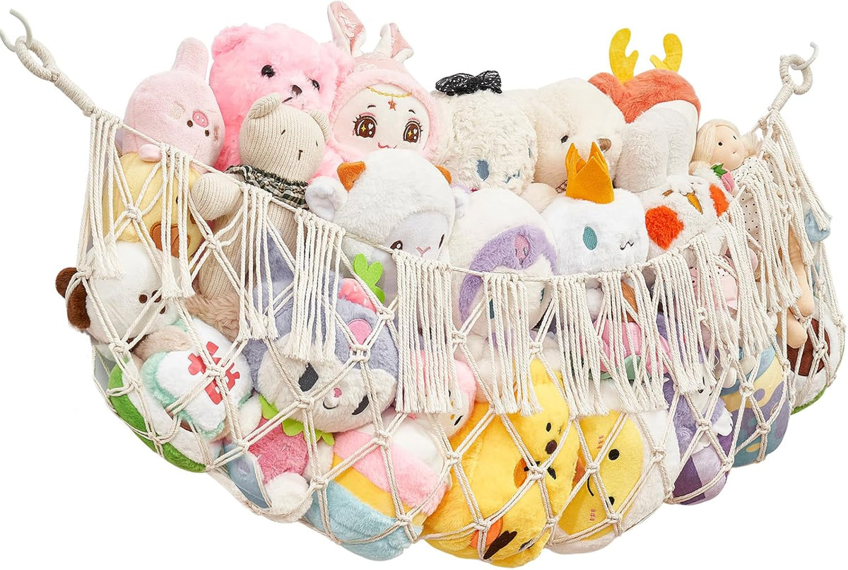 Stuffed Animal Hammock - Extra Large 56'' Long (Cream White)