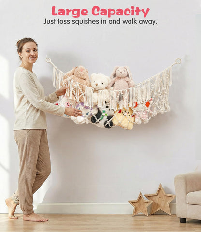 Stuffed Animal Hammock - Extra Large 56'' Long (Cream White)