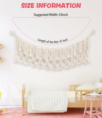 Stuffed Animal Hammock - Extra Large 56'' Long (Cream White)