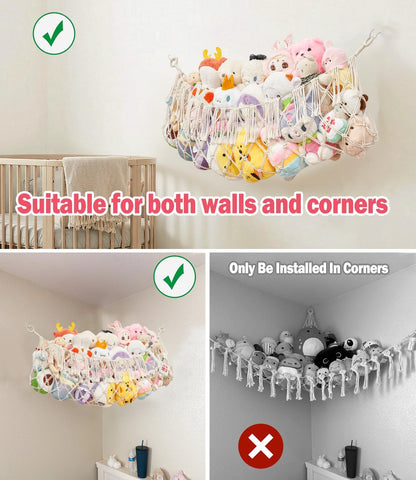 Stuffed Animal Hammock - Extra Large 56'' Long (Cream White)