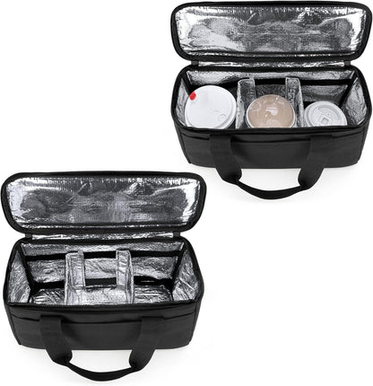 Reusable 3-Cup Drink Carrier for Delivery Insulated Drink Caddy,Grey | Beverages Carrier Tote with Adjustable Dividers for Take Out, Outdoors