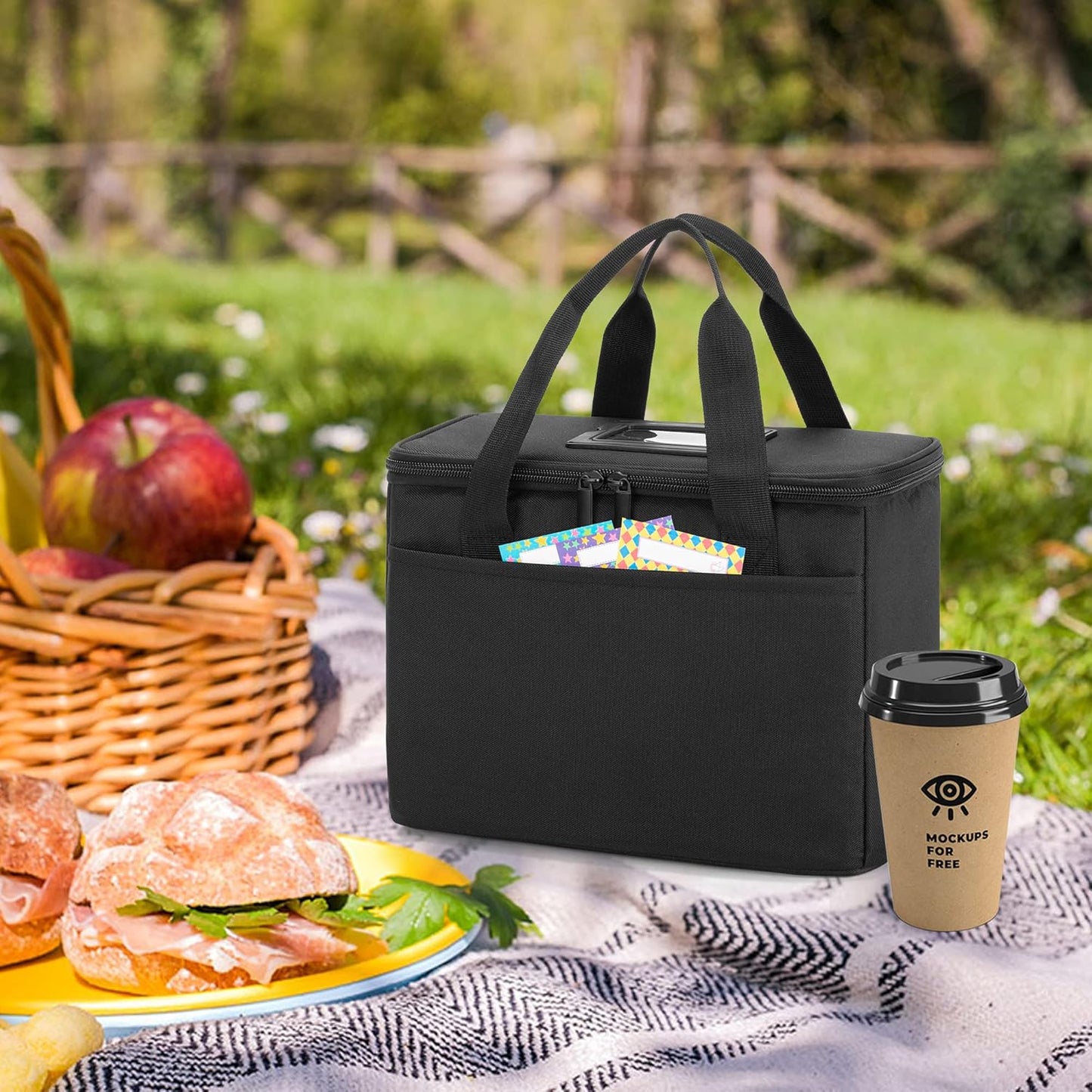 Reusable 3-Cup Drink Carrier for Delivery Insulated Drink Caddy,Grey | Beverages Carrier Tote with Adjustable Dividers for Take Out, Outdoors
