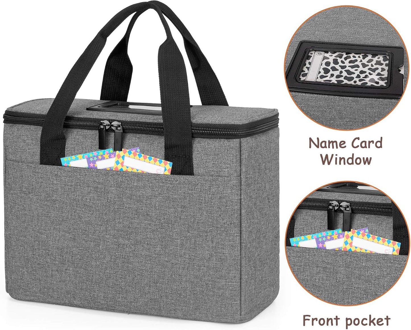 Reusable 3-Cup Drink Carrier for Delivery Insulated Drink Caddy,Grey | Beverages Carrier Tote with Adjustable Dividers for Take Out, Outdoors