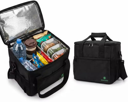 Insulated Drink Carrier Bag with Handle- 4 Cup Adjustable Beverage Holder for Coffee,Boba Tea& Soda- Reusable Delivery Bag for Small, Medium & Large Cups- Foldable Drink Transport Carrier.