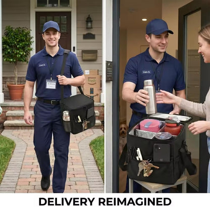 Insulated Drink Carrier Bag with Handle- 4 Cup Adjustable Beverage Holder for Coffee,Boba Tea& Soda- Reusable Delivery Bag for Small, Medium & Large Cups- Foldable Drink Transport Carrier.
