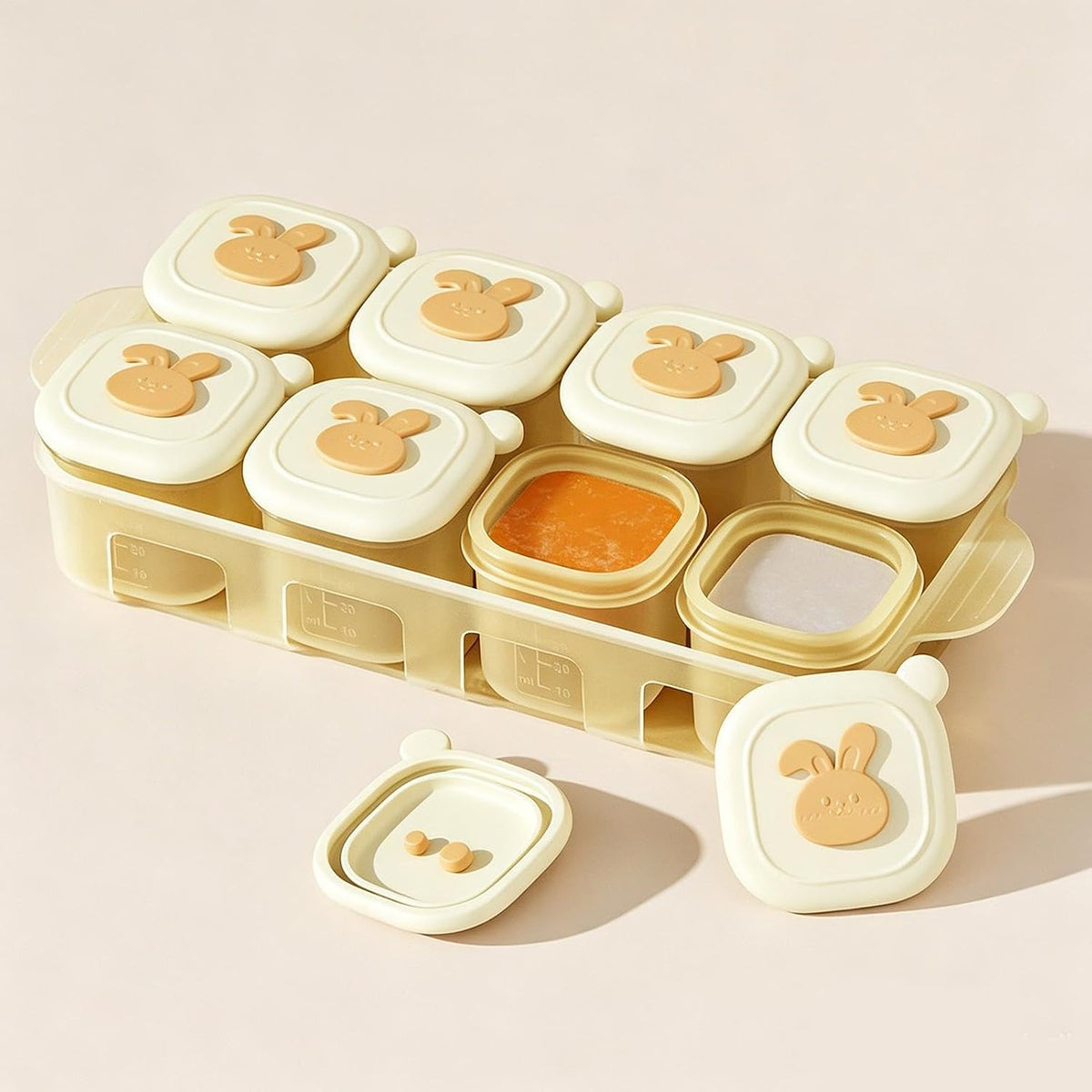 Food Cubes Freezer Tray with Lid Leakproof Container