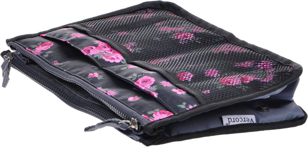Purse Organizer Insert for Handbags Bag Organizers Inside Tote Pocketbook Women Nurse Nylon 13 Pockets Black Small