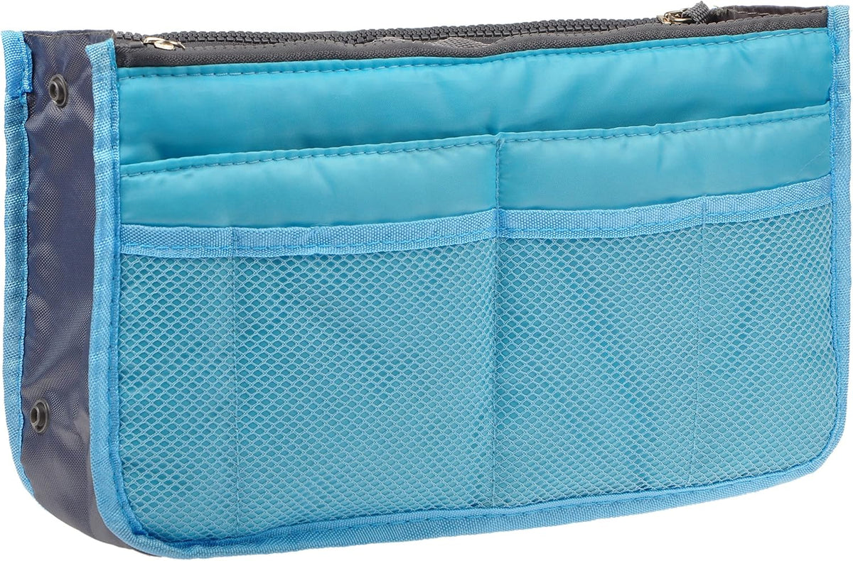 Purse Organizer Insert for Handbags Bag Organizers Inside Tote Pocketbook Women Nurse Nylon 13 Pockets Black Small