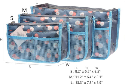 Purse Organizer Insert for Handbags Bag Organizers Inside Tote Pocketbook Women Nurse Nylon 13 Pockets Black Small