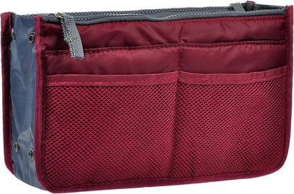 Purse Organizer Insert for Handbags Bag Organizers Inside Tote Pocketbook Women Nurse Nylon 13 Pockets Black Small