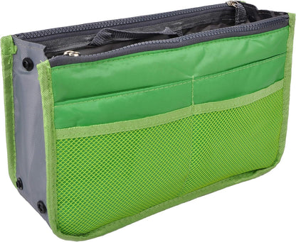 Purse Organizer Insert for Handbags Bag Organizers Inside Tote Pocketbook Women Nurse Nylon 13 Pockets Black Small