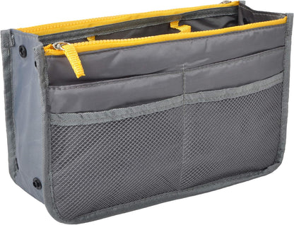 Purse Organizer Insert for Handbags Bag Organizers Inside Tote Pocketbook Women Nurse Nylon 13 Pockets Black Small