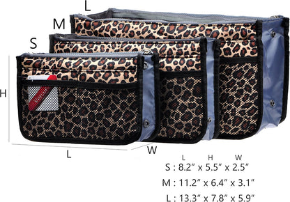Purse Organizer Insert for Handbags Bag Organizers Inside Tote Pocketbook Women Nurse Nylon 13 Pockets Black Small