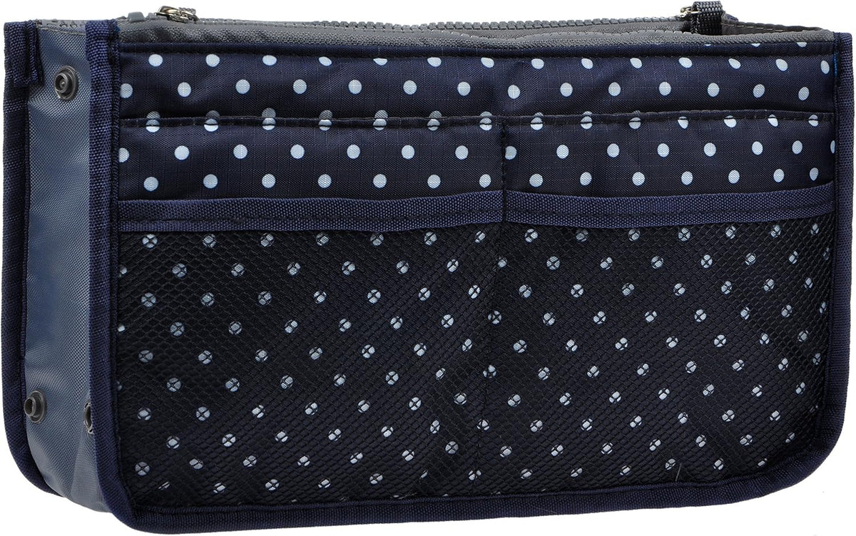 Purse Organizer Insert for Handbags Bag Organizers Inside Tote Pocketbook Women Nurse Nylon 13 Pockets Black Small