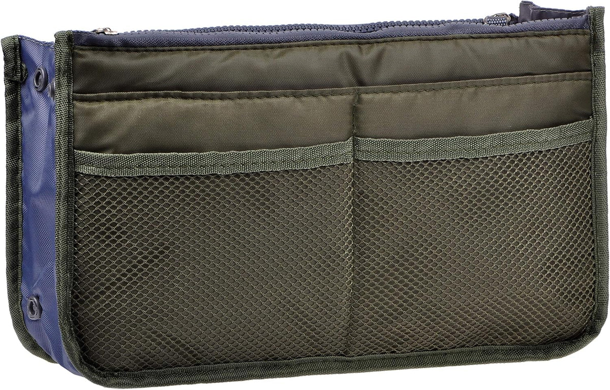 Purse Organizer Insert for Handbags Bag Organizers Inside Tote Pocketbook Women Nurse Nylon 13 Pockets Black Small