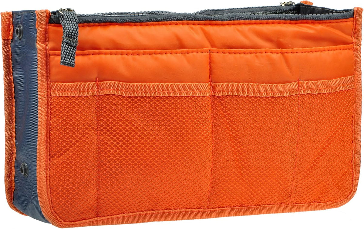 Purse Organizer Insert for Handbags Bag Organizers Inside Tote Pocketbook Women Nurse Nylon 13 Pockets Black Small
