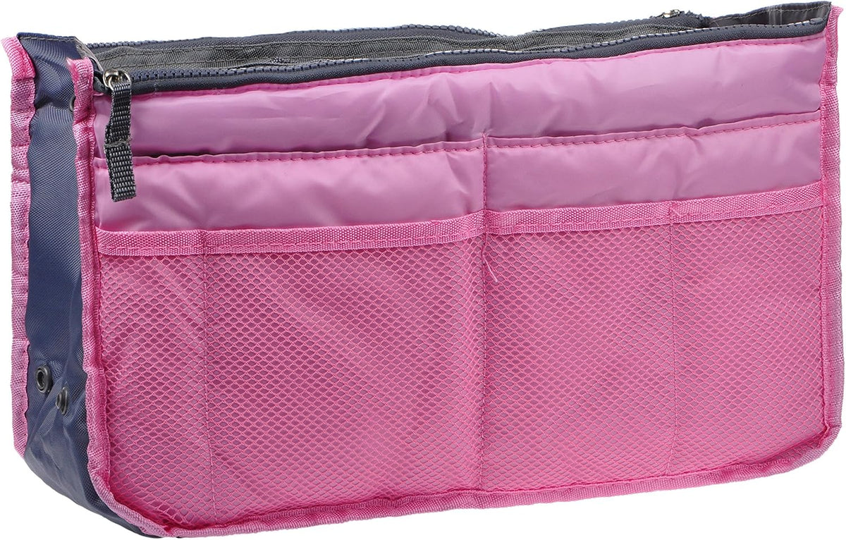 Purse Organizer Insert for Handbags Bag Organizers Inside Tote Pocketbook Women Nurse Nylon 13 Pockets Black Small
