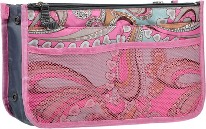 Purse Organizer Insert for Handbags Bag Organizers Inside Tote Pocketbook Women Nurse Nylon 13 Pockets Black Small