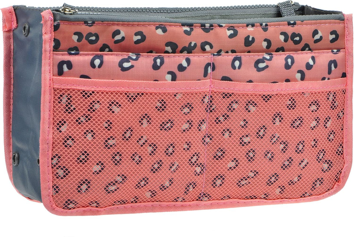 Purse Organizer Insert for Handbags Bag Organizers Inside Tote Pocketbook Women Nurse Nylon 13 Pockets Black Small