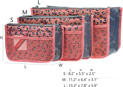 Purse Organizer Insert for Handbags Bag Organizers Inside Tote Pocketbook Women Nurse Nylon 13 Pockets Black Small