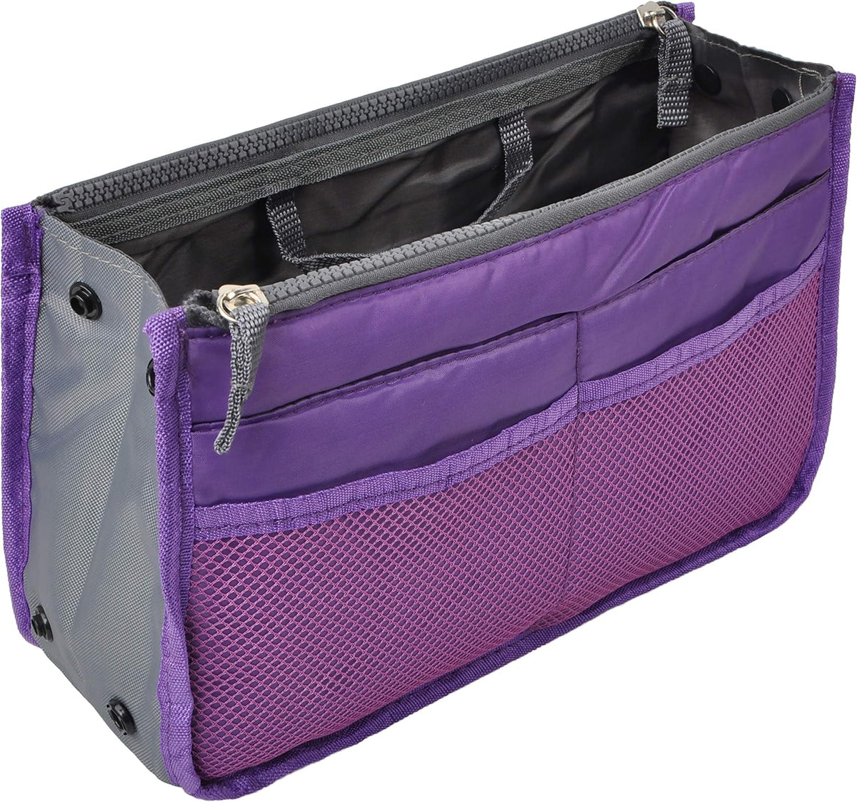 Purse Organizer Insert for Handbags Bag Organizers Inside Tote Pocketbook Women Nurse Nylon 13 Pockets Black Small