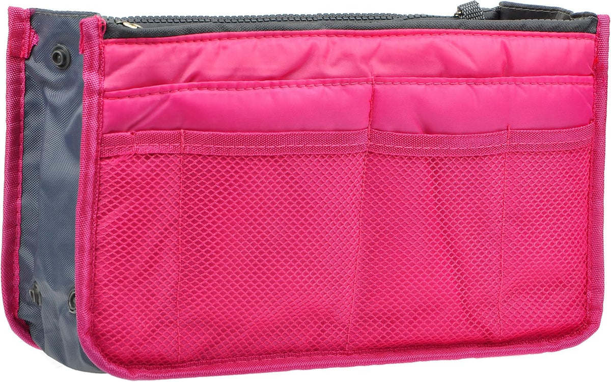 Purse Organizer Insert for Handbags Bag Organizers Inside Tote Pocketbook Women Nurse Nylon 13 Pockets Black Small