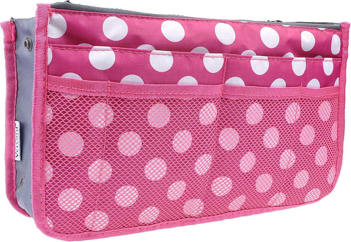 Purse Organizer Insert for Handbags Bag Organizers Inside Tote Pocketbook Women Nurse Nylon 13 Pockets Black Small