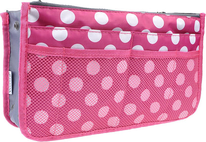 Purse Organizer Insert for Handbags Bag Organizers Inside Tote Pocketbook Women Nurse Nylon 13 Pockets Black Small