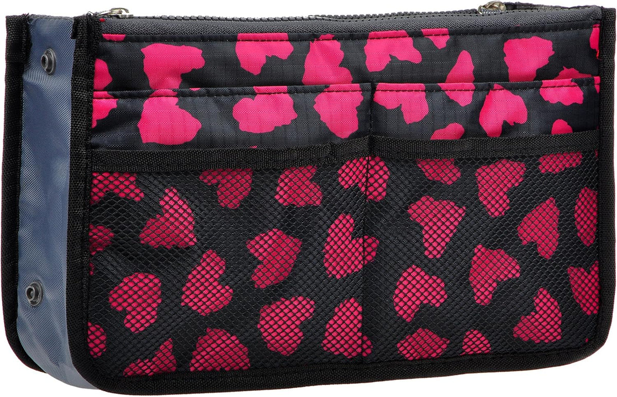 Purse Organizer Insert for Handbags Bag Organizers Inside Tote Pocketbook Women Nurse Nylon 13 Pockets Black Small