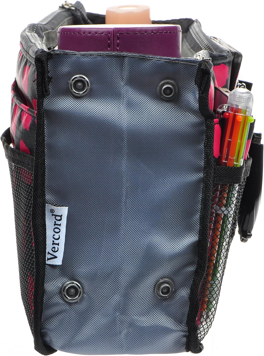 Purse Organizer Insert for Handbags Bag Organizers Inside Tote Pocketbook Women Nurse Nylon 13 Pockets Black Small