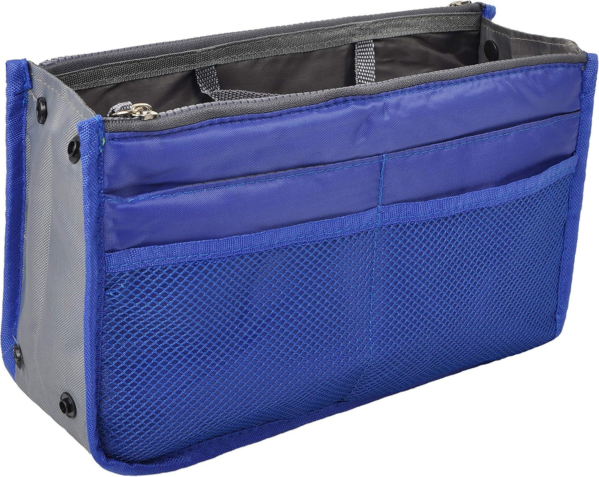 Purse Organizer Insert for Handbags Bag Organizers Inside Tote Pocketbook Women Nurse Nylon 13 Pockets Black Small